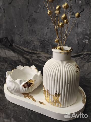 Подсвечник. Свеча. Подарок. Изделия из гипса