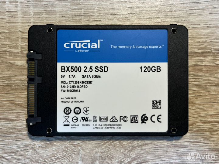 Crucial bx500 120Gb, почти новый