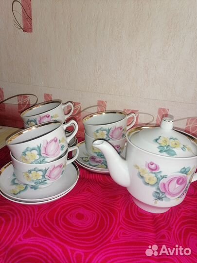 Чайный сервиз Дулево розы