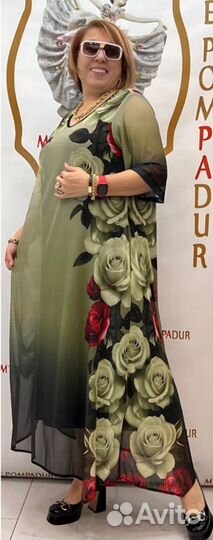 Платье в трех расцветках большие (52-72р.) Турция