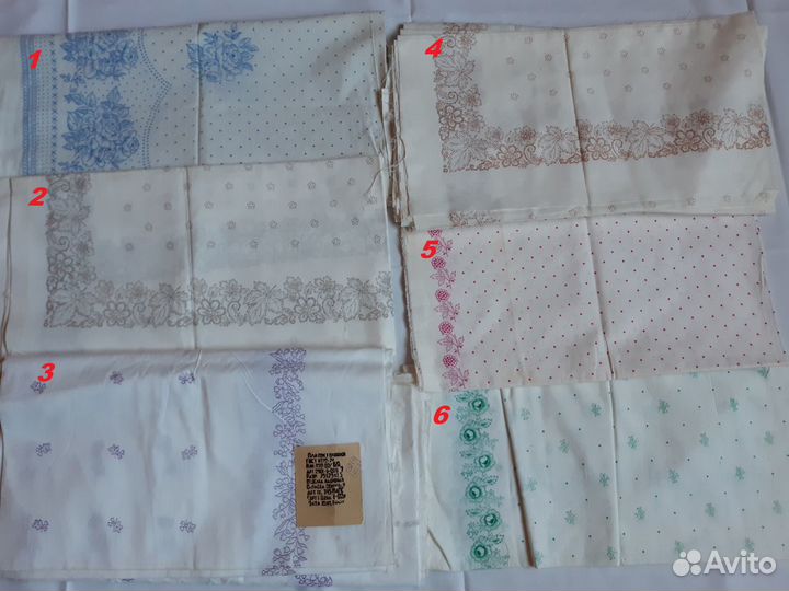 Отрезы ткани, лоскуты, головные платки 70-80 гг