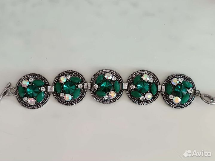 Винтажный браслет под серебро