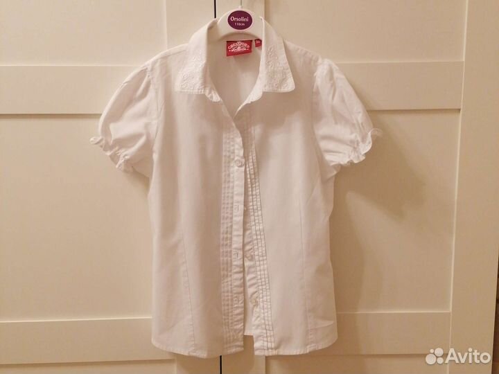 Блузка белая школьная 140