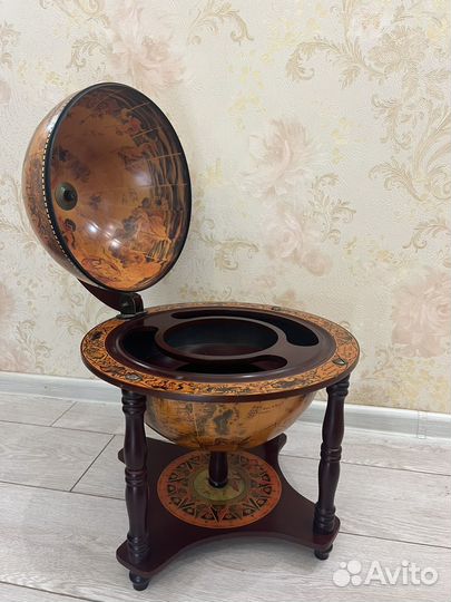 Глобус бар деревянный