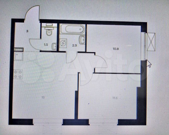 Своб. планировка, 48,8 м², 31/33 эт.