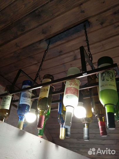 Люстра из бутылок лофт