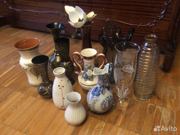 Вазы, кувшины винтаж (стекло, керамика, латунь)