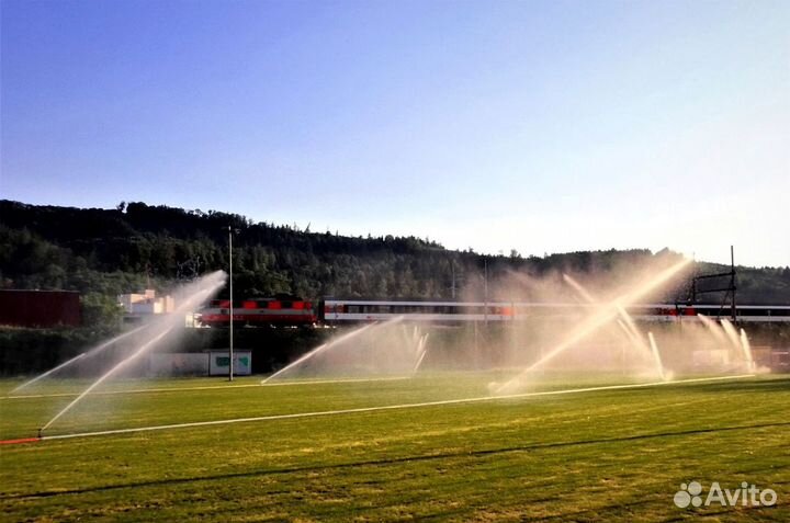 Рулонная трава с укладкой. Автополив. Посев