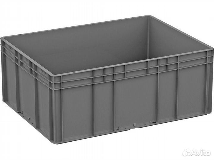 Ящик п/п 800х600х320 сплошной серый, усиленное дно