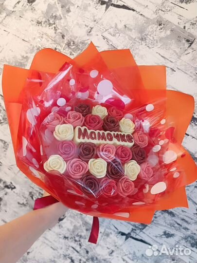 Шоколад ручной работы,розы,цветы из шоколада,букет