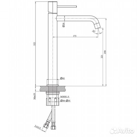 Смеситель для раковины Raiber RPB-002, черный