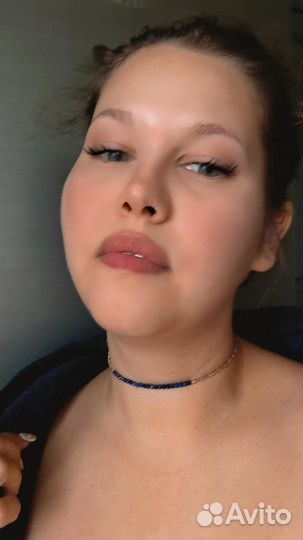 Чокер колье с натуральным камнем лазуритом