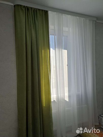 Шторы зелёные (Одна штора), цвет Олива