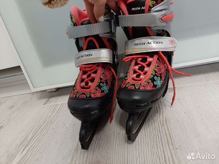 Коньки детские раздвижные, размер 30-33