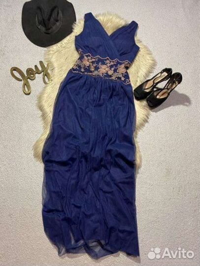 Вечернее макси платье фатин