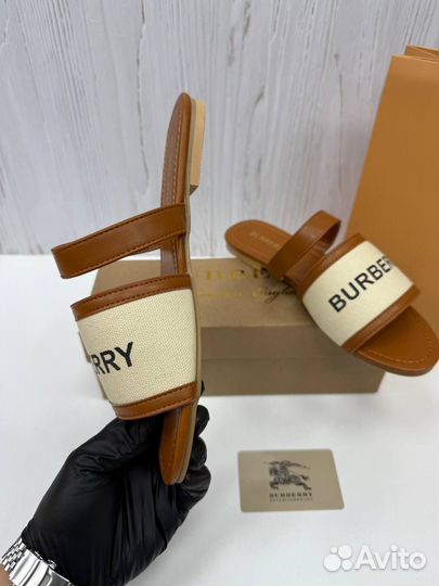Шлепки женские Burberry натуральная кожа