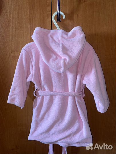 Детский махровый халат и джинсы 80