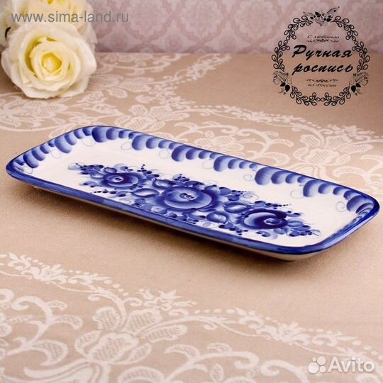 Тарелка, 29132 см, гжель