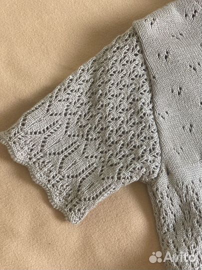 Вязаное платье и вязаный песочник 74 размер