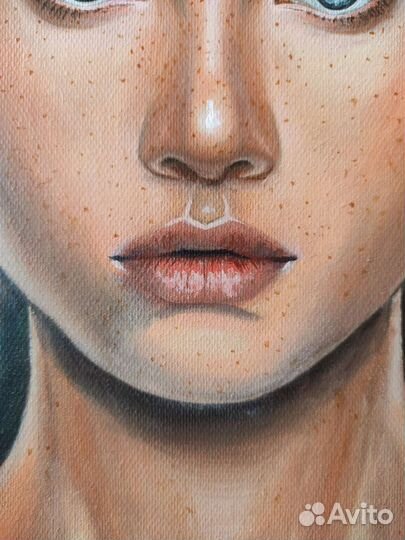 Картина маслом на холсте, портрет девушки