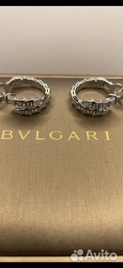 Золотые серьги bvlgari serpenti viper 750