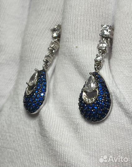 Серебряные серьги с кубическими циркониями