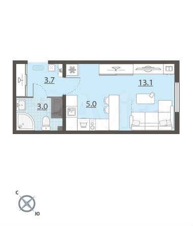 Квартира-студия, 25,2 м², 18/25 эт.