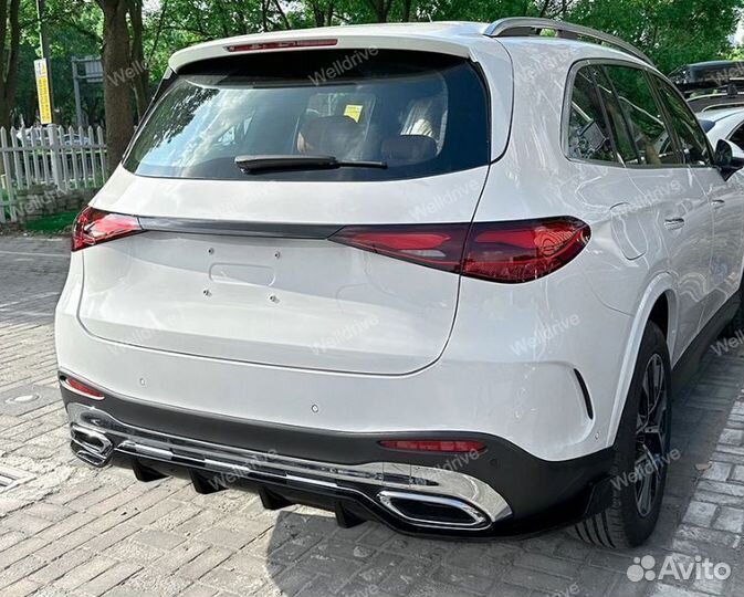 Губа задняя Mercedes GLC X254 черный глянец