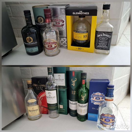Бутылка Hennesy, Chivas Regal, Jack Daniels короб