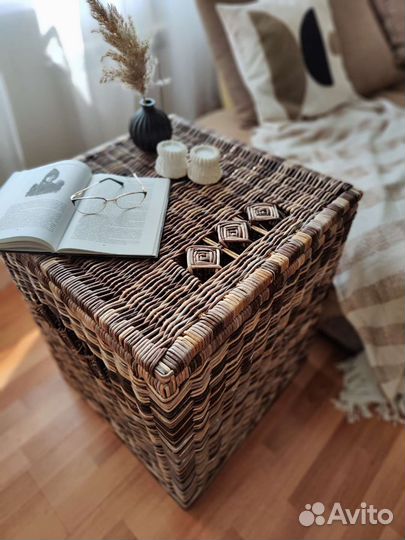 Корзина плетеная с крышкой