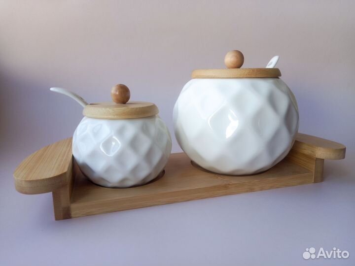 Набор Айсберг с сахарницей и солонкой на подставке