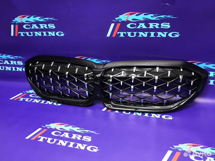 Решетка радиатора BMW G20 diamond (соты)