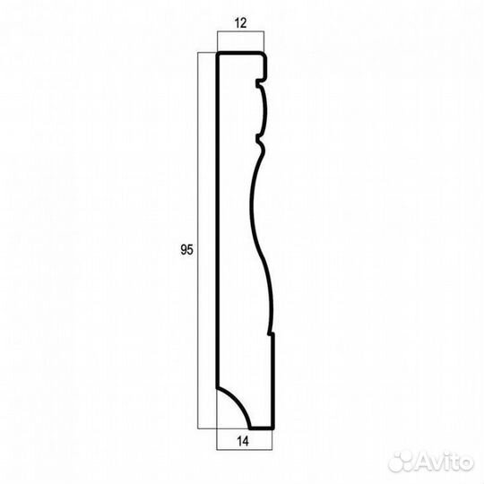 Плинтус Cosca Decor 153-933 Матовое золото (95/14