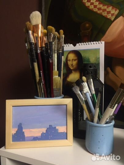 Картина маслом городской пейзаж