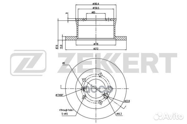 Диск торм. зад. MB Sprinter 2-t 3-t 4-t 5-t