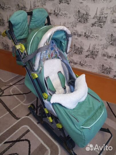 Детские санки коляска ника 7-3