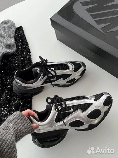 Nik Air Max Muse black metallic silver мужские