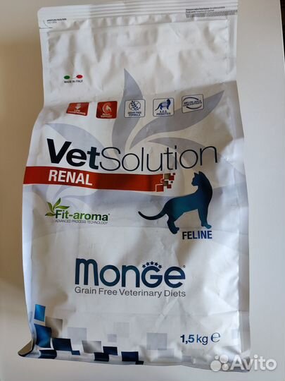 Корм Monge VetSolution Renal сухой для кошек 1.5кг