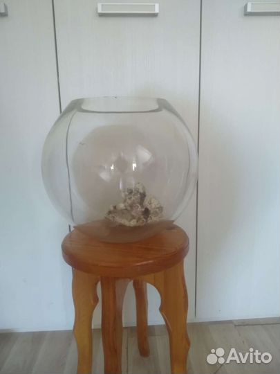 Аквариум 20 л круглый и аквариумное оборудование