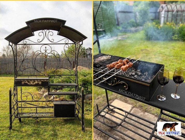Мангал с печью под казан
