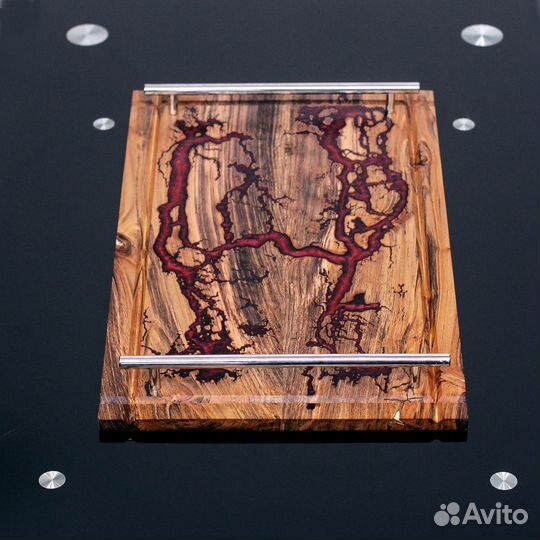 Сервировочный Поднос из дерева и эпоксидки