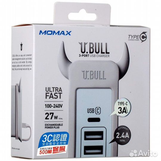 Сетевое зарядное устройство momax USBx4 / 25W (Бел