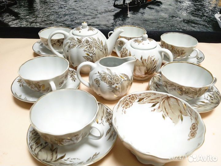 Чайные сервизы лфз роза на чёрном