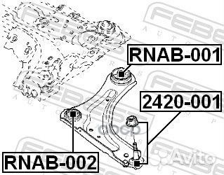 Сайлентблок передний переднего рычага rnab002 F