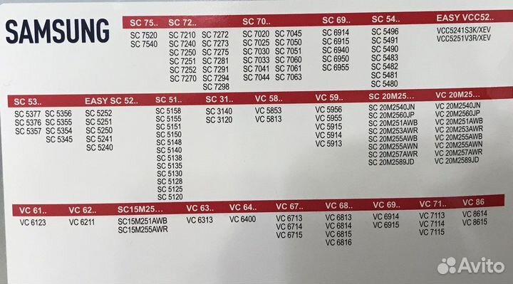 Мешки для пылесоса samsung