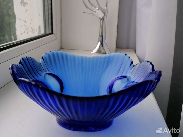 Ваза.Синее стекло