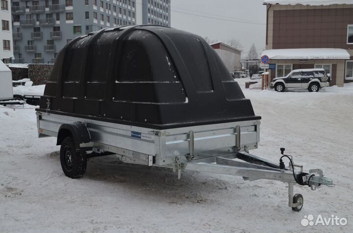 Прицеп легковой для снегохода с крышкой 3,5х1,5