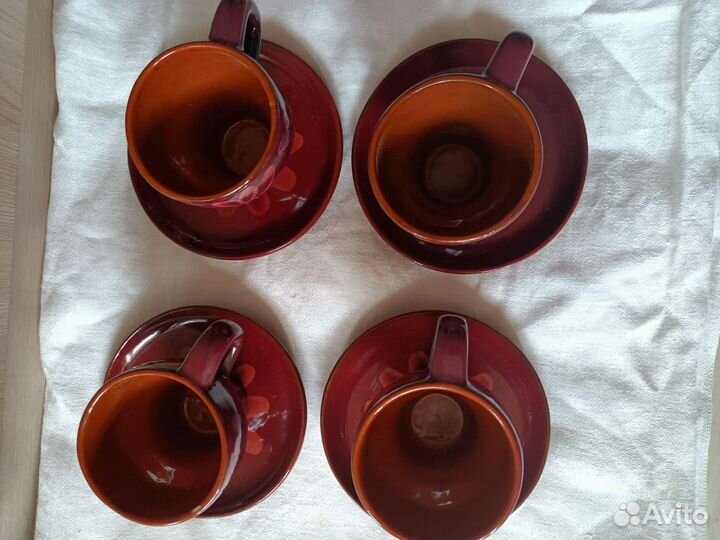 Глиняный кофейный набор