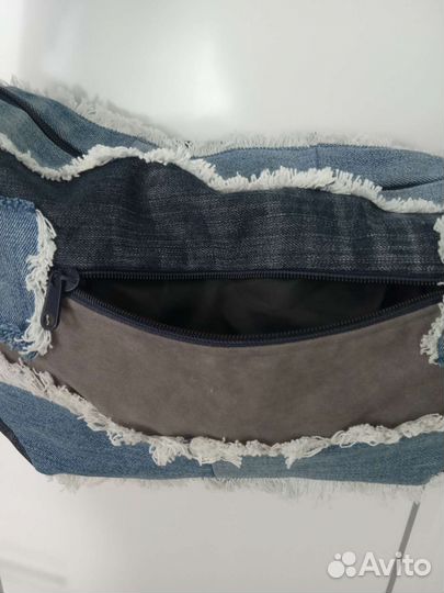 Сумка через плечо, джинсовая