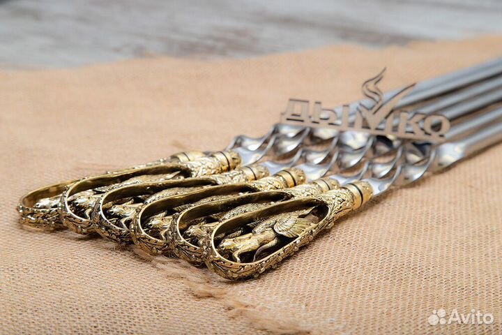 Шампуры с овальной литой ручкой 